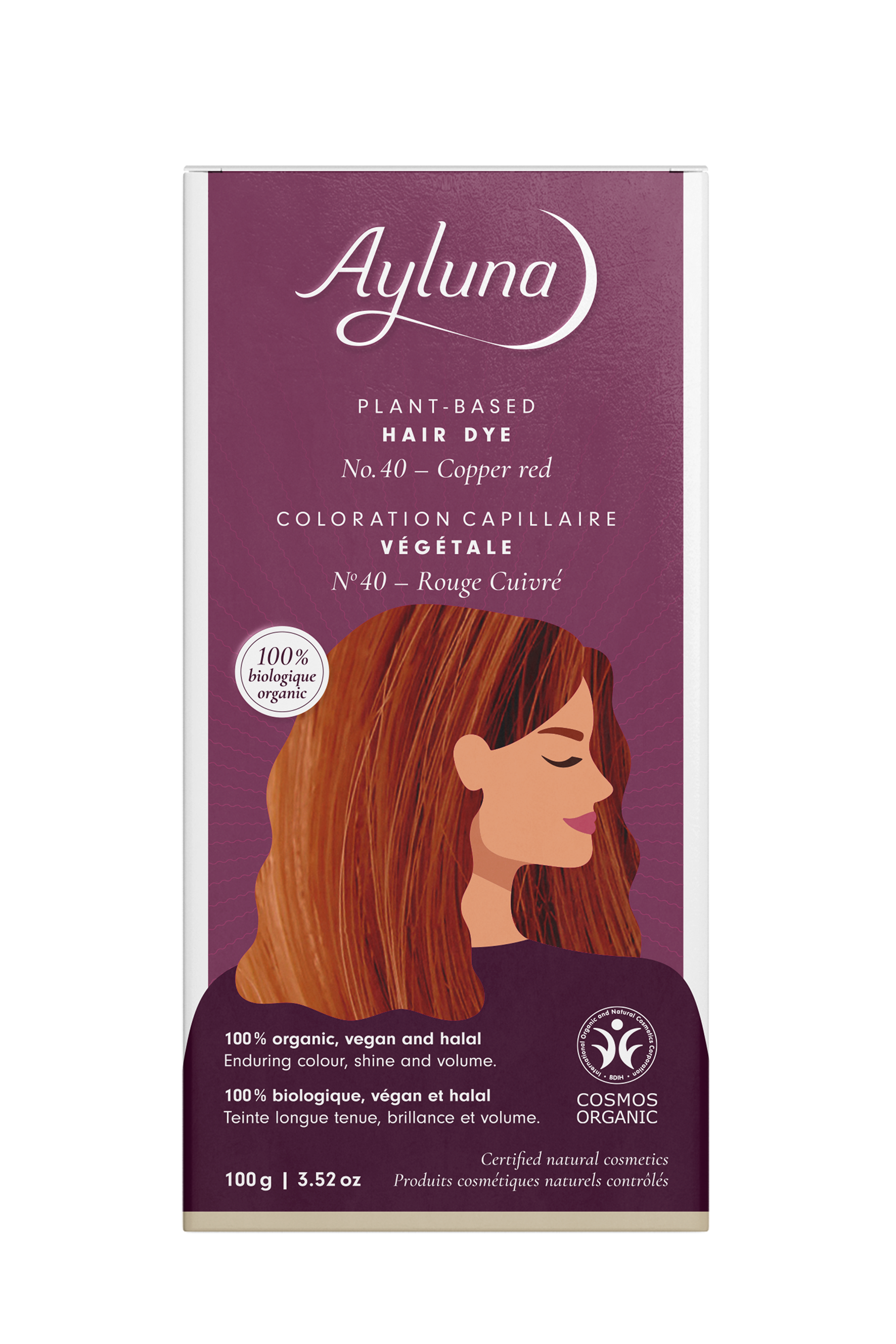 PLANT-BASED HAIR DYE NO. 40, COPPER RED